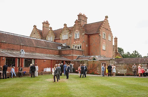 Wedding party outside